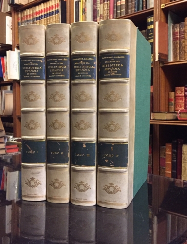 Portada de Ensayo de una Biblioteca Espa�ola de libros raros y curiosos formada con los apuntamientos de Don Bartolom� Jos� Gallardo, coordinados y aumentados por D. M. R. Barco del Valle y D. J. Sancho Ray�n - Bartolome Jose Gallardo
