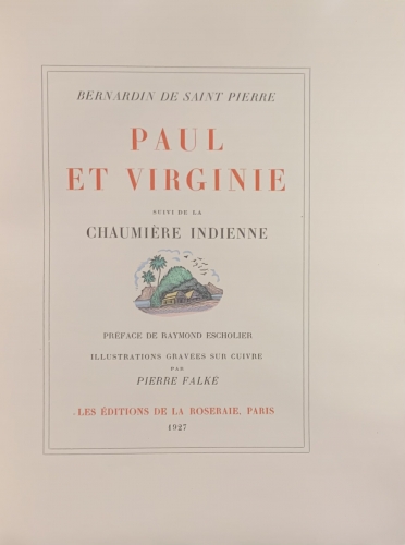 Portada de Paul et Virginie suivi de la Chaumi�re Indienne - Bernardin de Saint Pierre