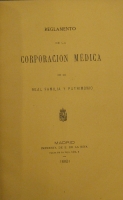 Portada de libro Reglamento De La Corporaci�n M�dica De La Real Familia y Patrimonia