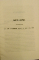 Portada de libro Aclaraciones En Varios Puntos De La Etiqueta vigente En Palacio