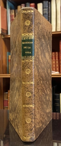 Portada de Trabajos y Miserias de la Vida. Cuadros joco-serios - Aben - Zaide. Jose Mar�a de Andueza