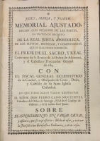 Portada de libro Memorial Ajustado, hecho, con citaci�n de las partes, en virtud de...