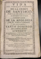 Portada de libro Vida del Venerable fundador de la Orden de Santiago y de las primeras...