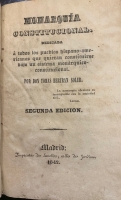 Portada de libro Monarquia Constitucional dedicada a todos los pueblos...