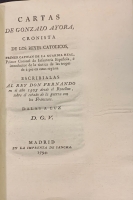 Portada de libro Cartas de Gonzalo Ayora, Cronista de los Reyes Cat�licos. Escribelas...