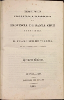 Portada de libro Descripcion Geografica y Estadistica de la Provincia de Santa Cruz de...