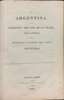 Portada de libro La Argentina o la Conquista del Rio de la Plata. Poema Hist�rico