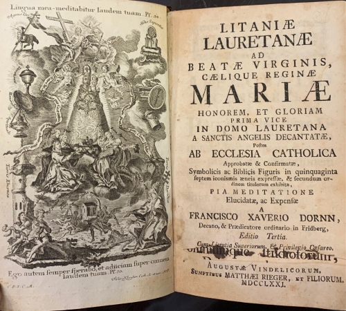 Portada de Litaniae Lauretanae ad Beatae Virginis Caelique Reginae Mariae - Francisco Xaverio Dornn
