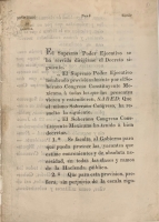 Portada de libro Supremo Poder Ejecutivo. Circular del Ministerio de Hacienda. Mexico...