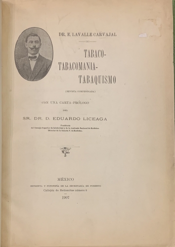 Portada de Tabaco - Tabacomania - Tabaquismo - E. Lavalle Carvajal