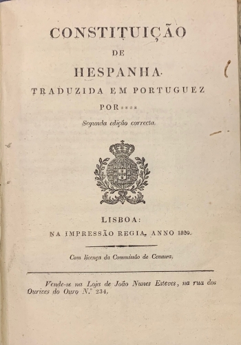 Portada de Constitui�ao de Hespanha