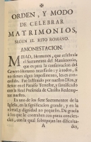 Portada de libro Orden y Modo de Celebrar Matrimonios segun el Rito Romano