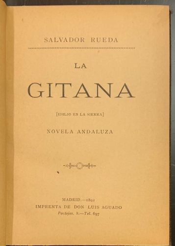 Portada de La Gitana. Idilio en la sierra - Salvador Rueda