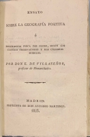Portada de libro Ensayo sobre la Geografia Positiva � descripci�n fisica del globo,...