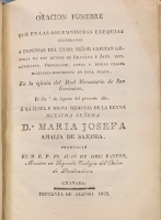 Portada de libro Oraci�n F�nebre a expensas del Se�or Capitan General de Granada y Jaen...