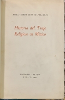 Portada de libro Historia del Traje Religioso en Mxico