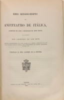 Portada de libro Memoria Arqueologico - Descriptiva del Anfiteatro de Italica