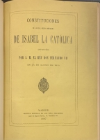 Portada de libro Constituciones de la Real Orden Americana de Isabel La Catolica...