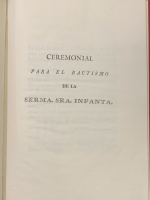 Portada de libro Ceremonial para el Bautismo de la Serma. Sra. Infanta