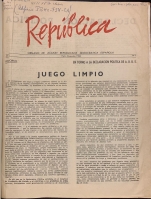 Portada de libro Republica. Revista del Organo de Accion Republicana Democratica...