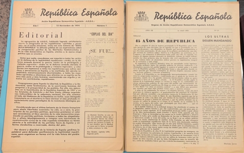 Portada de Republica Espa�ola. Acci�n Republicana Democr�tica Espa�ola. A. R. D. E. 1794-1977
