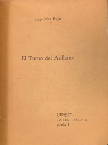 Portada de El Turno del Aullante - Jorge Max Rojas