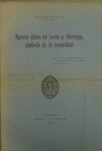 Portada de Nuevos Datos En Torno a 'Noruega S�mbolo De La oscuridad' - Erasmo Buceta