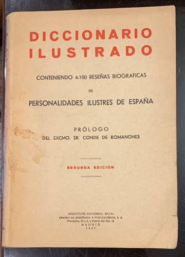 Portada de Diccionario Ilustrado. Conteniendo 4.100 rese�as biogr�ficas de personalidades ilustres de Espa�a - Enrique Esperabe de Arteaga