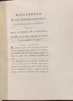Portada de libro Reglamento de los Trabajos Literarios e Inversi�n de Caudales de la...