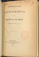 Portada de libro Constituci�n y Leyes Pol�ticas de la Rep�blica de Chile vijentes en...