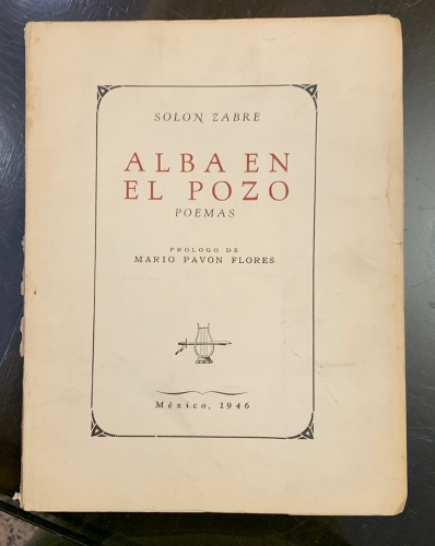Portada de Alba en el Pozo. Poemas - Solon Zabre