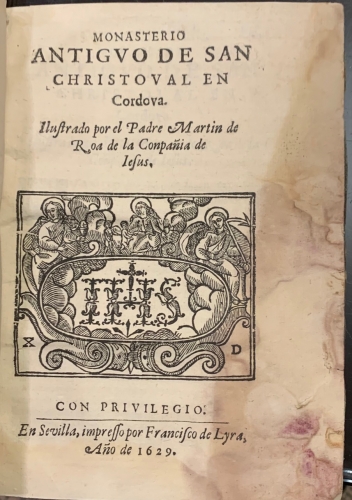 Portada de Monasterio Antiguo de San Christoval en Cordoba - Martin de la Roa