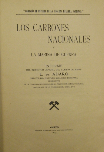 Portada de Los Carbones Nacionales y La Marina de Guerra - L. De Adaro