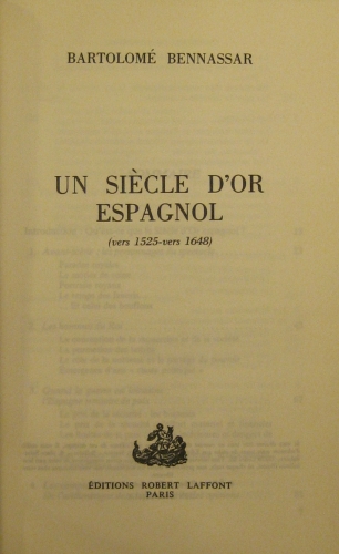 Portada de Un Si�cle D�or Espagnol (vers 1525-vers 1648) - Bartolom� Bennassar