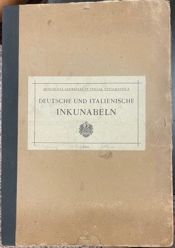 Portada de Monumenta Germaniae et Italiae Typographica. Deutsche und Italienische Inkunabeln. Dritte und Vierte Lieferung. Tafel 51-100 - K. Burger