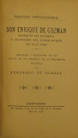 Portada de libro Don Enrique De Guzm�n. Marqu�s De Mairena y Heredero Del Conde-Duque...