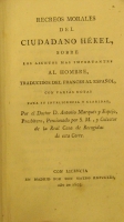 Portada de libro Recreos Morales del Ciudadano Hekel Sobre los Asuntos Mas Importante...