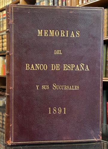 Portada de Memorias del Banco de Espa�a y sus sucursales. 1891