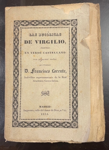 Portada de Las Buc�licas - Virgilio. Francisco Lorente