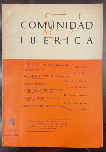 Portada de Comunidad Ib�rica. N� 25. Noviembre-Diciembre 1966