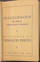 Portada de libro Inauguraci�n del C�rculo Pablo Iglesias de Mexico. Discurso de...