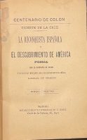 Portada de libro La Reconquista Espa�ola y el Descubrimiento de Am�rica. Poema. 