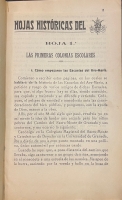 Portada de libro Hojas Hist�ricas del Ave Mar�a. Escuelas del Ave Mar�a. 