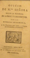 Portada de libro Oficio De Ntra. Se�ora Segun La Reforma De S. Pio V y Urbano VIII Con...