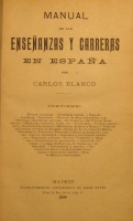Portada de libro Manual De Las Ense�anzas y carreras En Espa�a