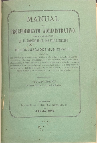 Portada de Manual del Procedimiento Administrativo. - El Consultor de los Ayuntamientos y de los Juzgados Municipales
