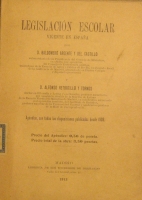 Portada de libro legislaci�n Escolar vigente En Espa�a. Ap�ndice Con Todas las...
