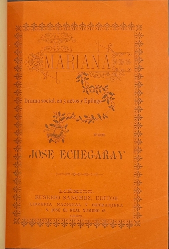 Portada de Mariana. Drama social en 3 actos y un ep�logo - Jose Echegaray