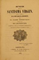 Portada de libro Imitaci�n De La Sant�sima Virgen Seg�n El Modelo De La Imitaci�n De...