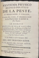 Portada de libro Systema Physico Medio-Politico de la Peste